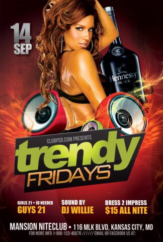 Trendy Friday Red trendy friday red Event flyers