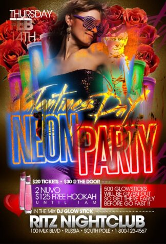 Valentines Day Neon Party valentines day neon party Seasonal flyers