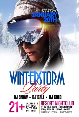 Winter Storm Party winter storm party Seasonal flyers