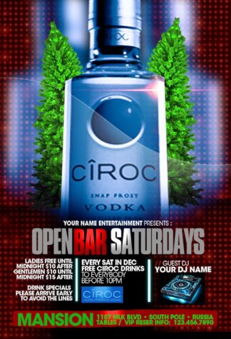Christmas Open Bar Saturdays christmas open bar saturdays Seasonal flyers