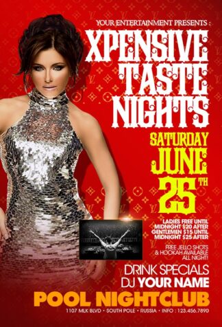 Xpensive Taste Nights xpensive taste nights Event flyers