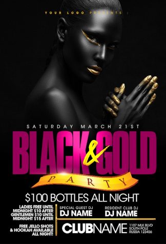 Black And Gold Party black and gold party Music flyers