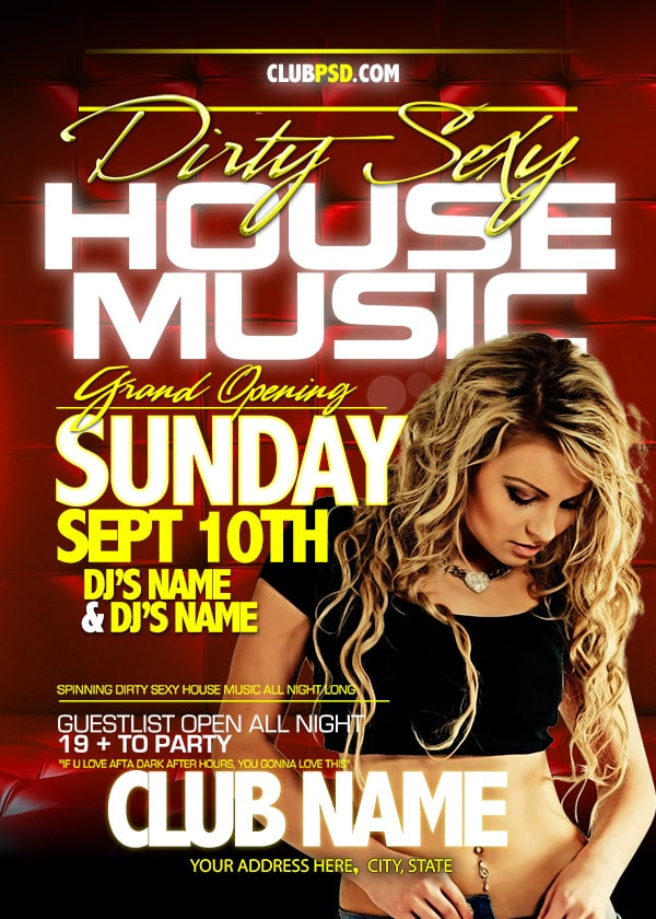 House All Night house all night Music flyers