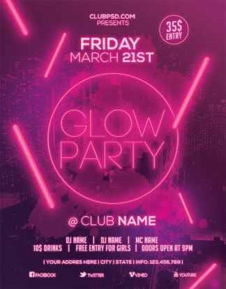 Purple Glow purple glow Event flyers