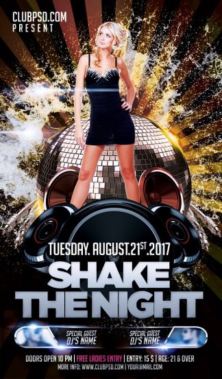 Shake The Night shake the night Event flyers