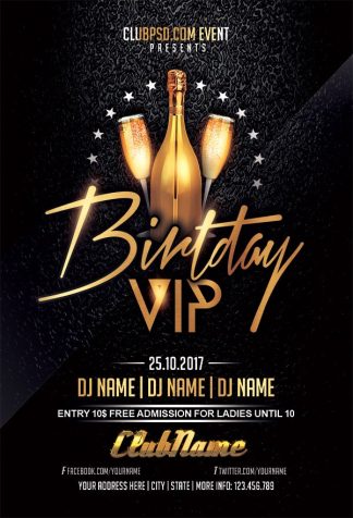 Birthday Vip birthday vip Event flyers