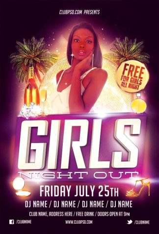 Girls Night Out Party girls night out party Event flyers