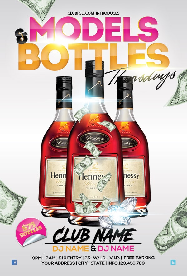 Hot Models And Bottles hot models and bottles Event flyers