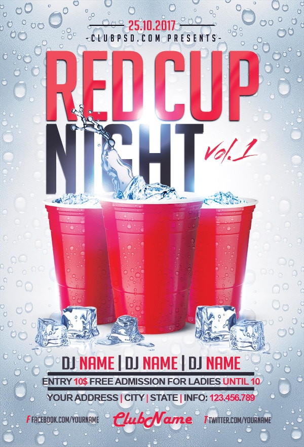 Red Cup Night red cup night Event flyers