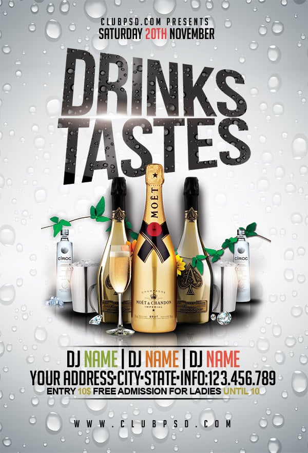 Drinks Tastes drinks tastes Event flyers