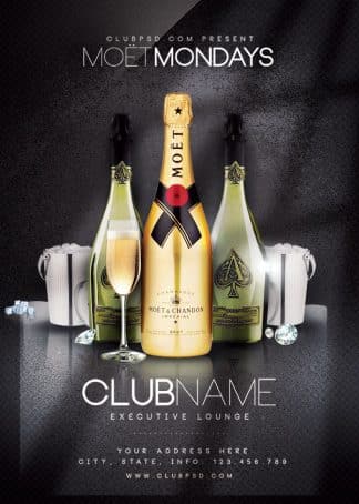 Moet Mondays moet mondays Event flyers