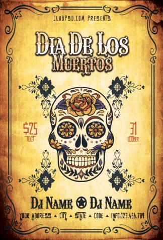 Muertos Day Party muertos day party Seasonal flyers