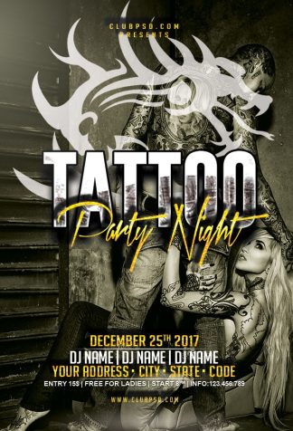 Tattoo Party Night tattoo party night Event flyers