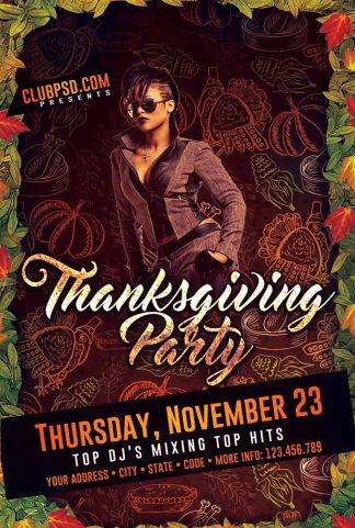 Thanksgiving Hot Party thanksgiving hot party Seasonal flyers