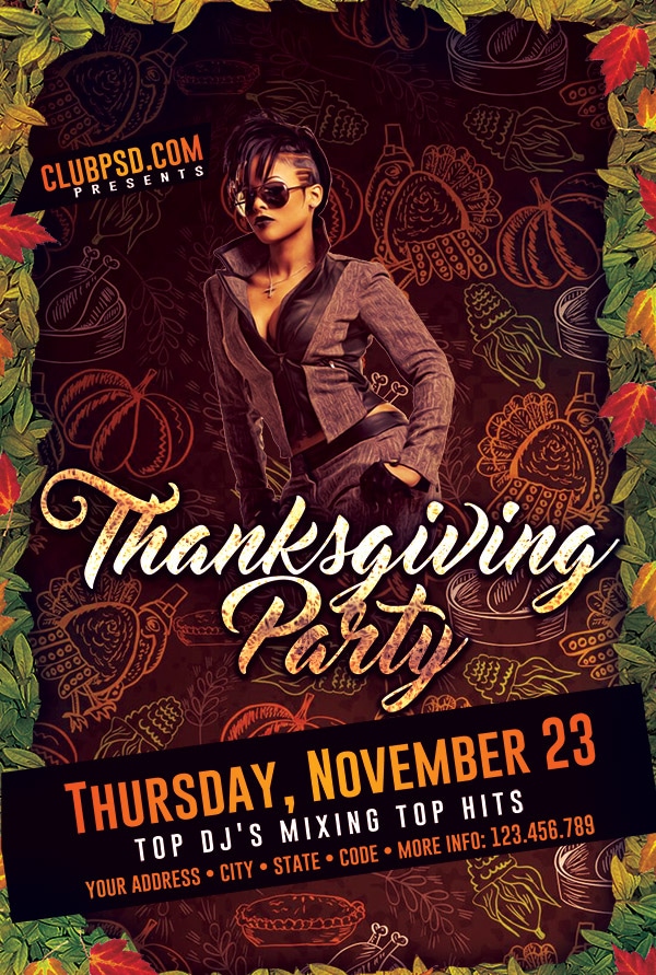 Thanksgiving Hot Party thanksgiving hot party Seasonal flyers