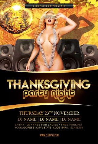 Thanksgiving Party Night thanksgiving party night Seasonal flyers