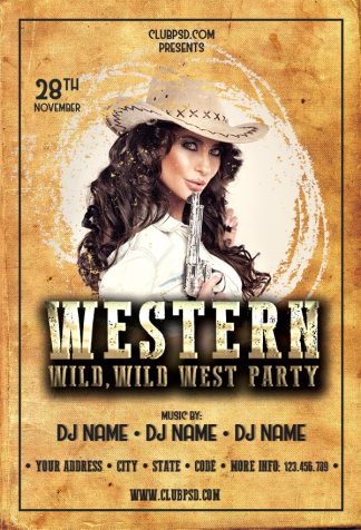 Western Wild western wild Event flyers