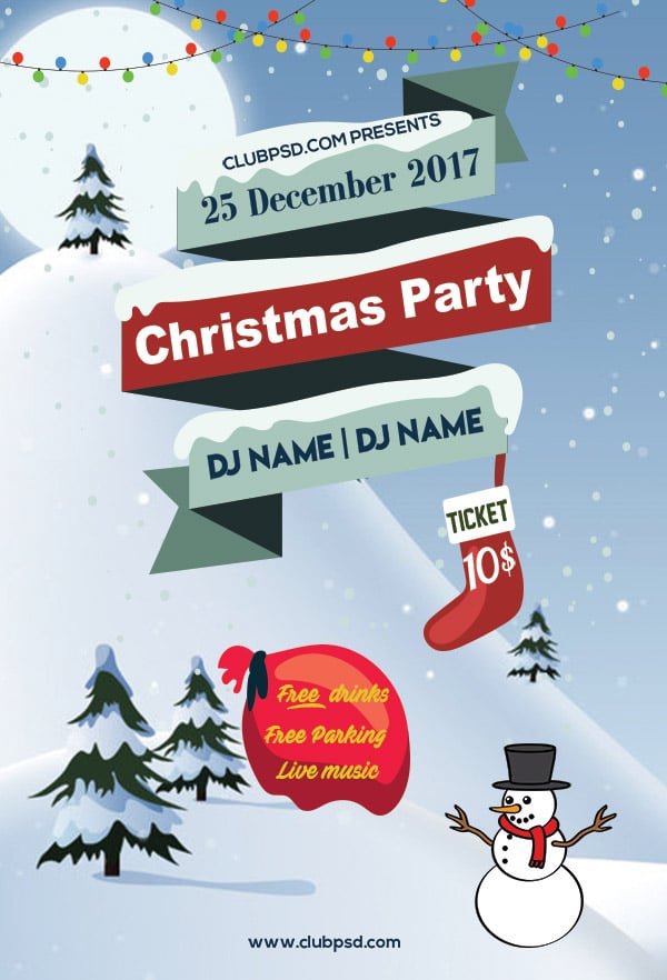 Christmas Dj Party christmas dj party Seasonal flyers