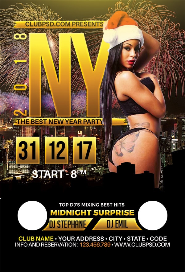 New Year Bikini Party new year bikini party Seasonal flyers