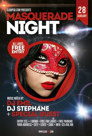 Masquerade Night Party masquerade night party Event flyers