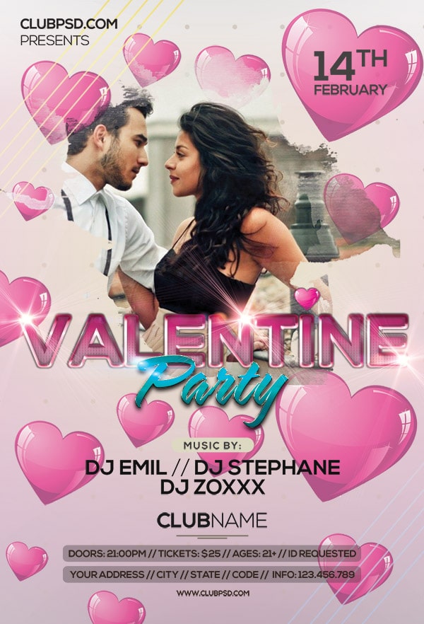 Pink Valentine pink valentine Seasonal flyers