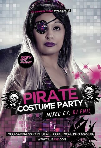 Pirate Costume Party pirate costume party Event flyers
