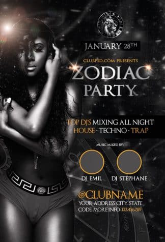 Zodiac Party zodiac party Event flyers
