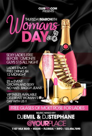 Pink Womans Day pink womans day Event flyers
