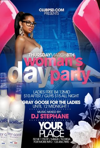 Womans Day Hot Party womans day hot party Event flyers