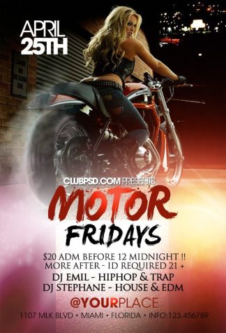 Motor Fridays motor fridays Event flyers