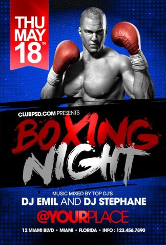 Boxing Fight Night boxing fight night Event flyers