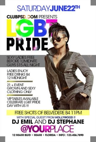Pride Party Night pride party night Event flyers