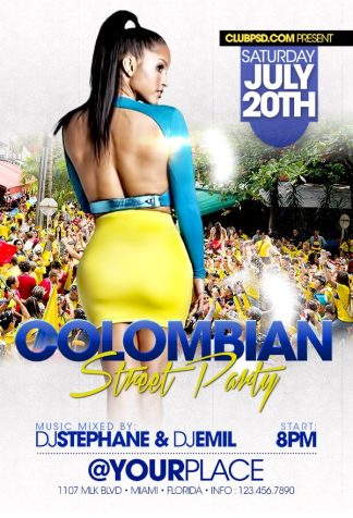 Colombian Street Party colombian street party Community flyers