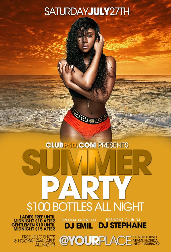 Party All Summer party all summer Seasonal flyers