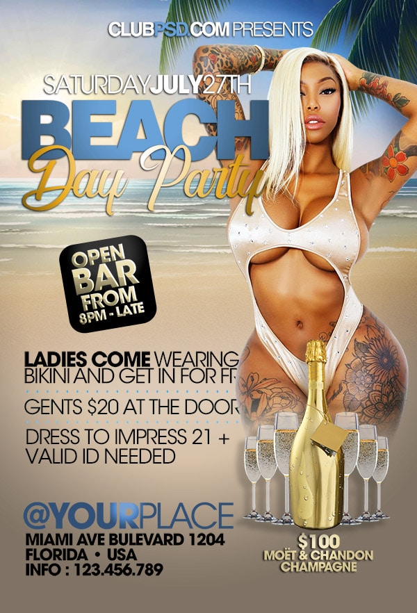 Summer Beach Day Party summer beach day party Seasonal flyers