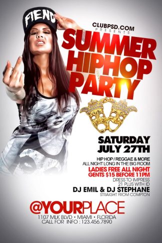 Summer Hiphop Party summer hiphop party Seasonal flyers