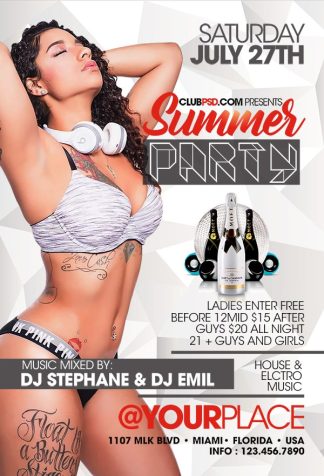 White Summer Party white summer party Seasonal flyers