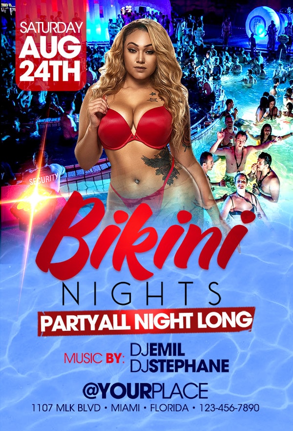 Bikini Pool Party bikini pool party Seasonal flyers