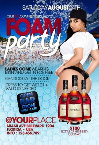 Foam And Drinks foam and drinks Event flyers