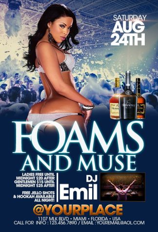 Foam Nights foam nights Event flyers