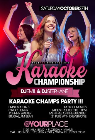 Karaoke Championship karaoke championship Event flyers