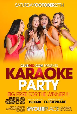 Karaoke Girls Night karaoke girls night Event flyers