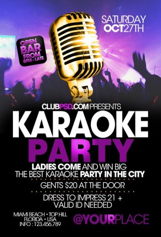 Karaoke Party Night karaoke party night Event flyers