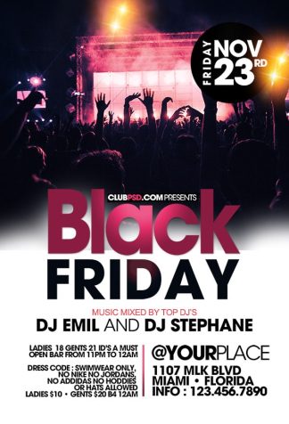 Black Friday Club Party black friday club party Seasonal flyers