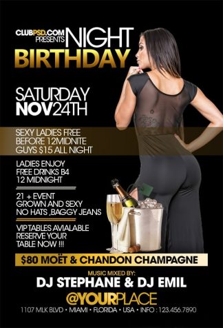 Night Birthday night birthday Event flyers