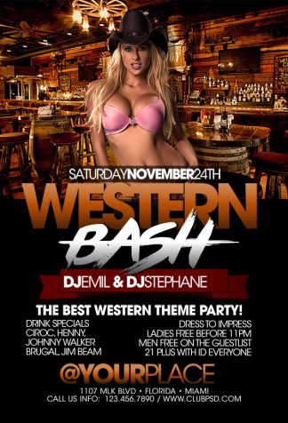 Western Bar Party western bar party Event flyers