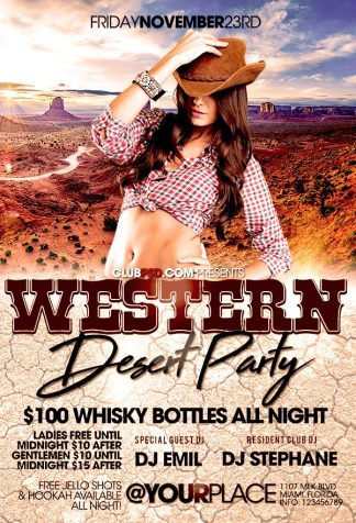 Western Desert Party western desert party Event flyers