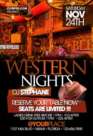 Western Nights western nights Event flyers