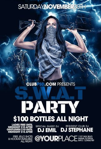 Swat Party swat party Event flyers