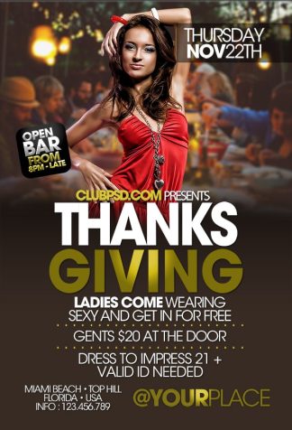 Thanksgiving Night thanksgiving night Seasonal flyers